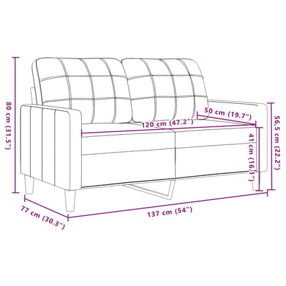2-seater velvet sofa 120 cm pink