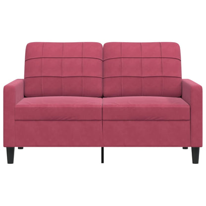 Sofá de 2 lugares veludo 120 cm vermelho tinto