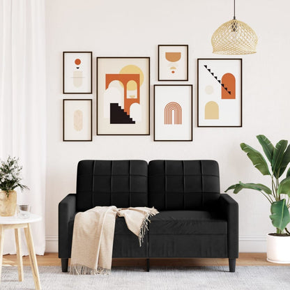2-seater velvet sofa 120 cm black
