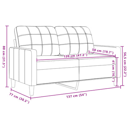 2-seater velvet sofa 120 cm black