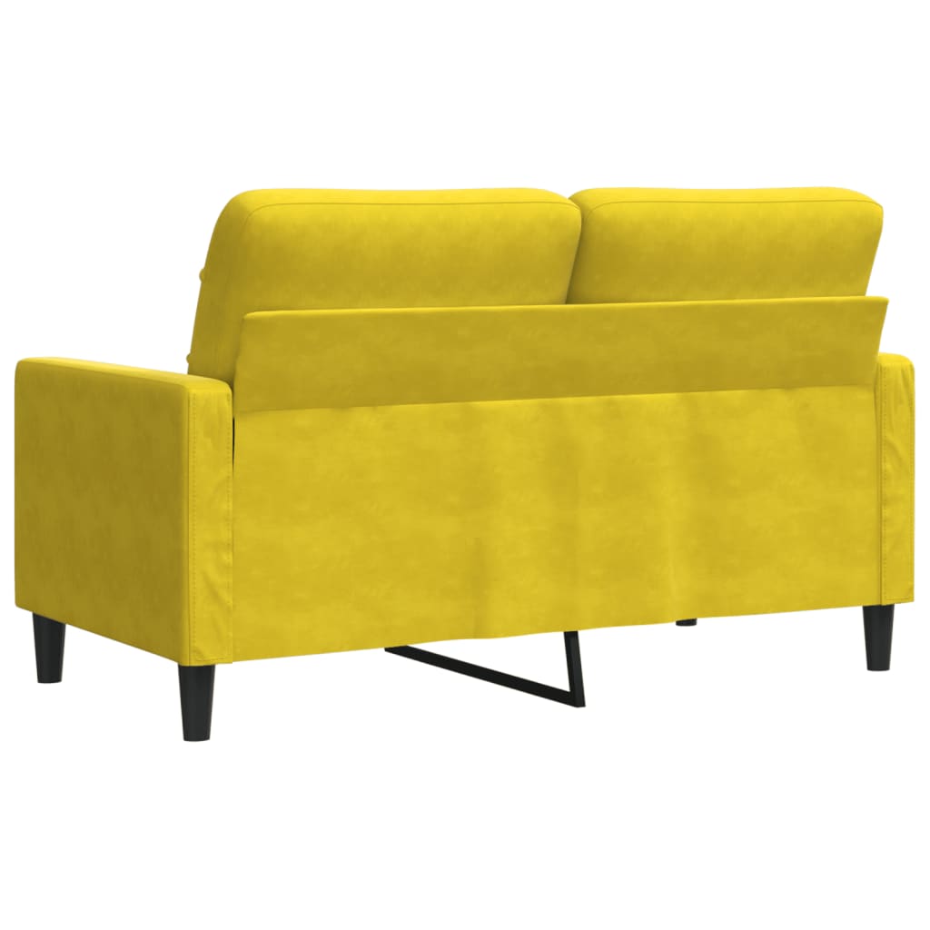 2-seater velvet sofa 120 cm yellow