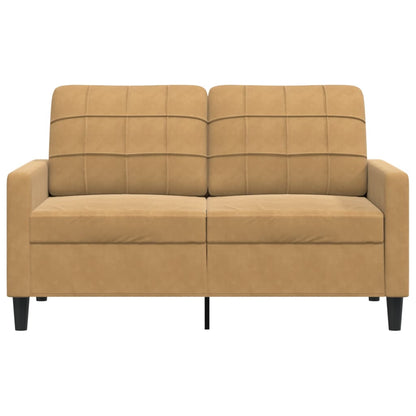 Sofá de 2 lugares veludo 120 cm castanho