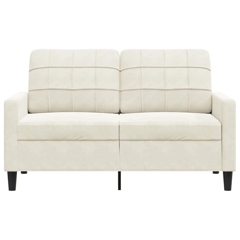 Sofá de 2 lugares veludo 120 cm cor creme