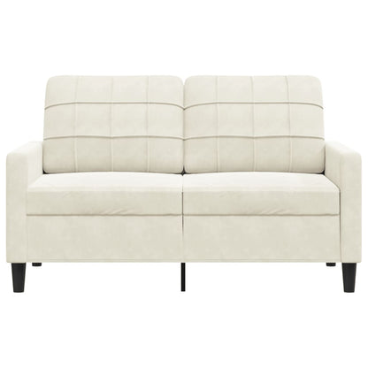 Sofá de 2 lugares veludo 120 cm cor creme