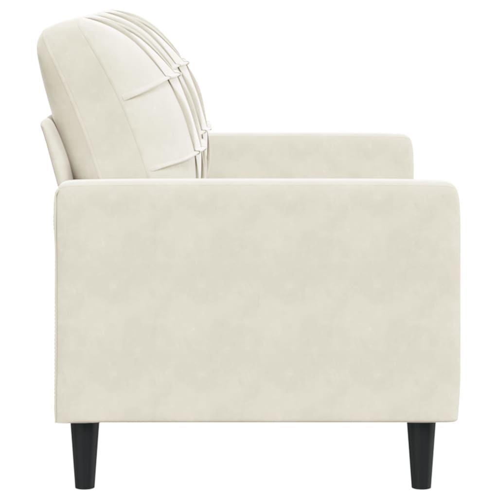 Sofá de 2 lugares veludo 120 cm cor creme