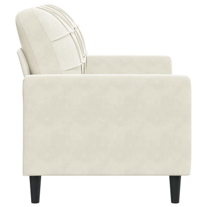 Sofá de 2 lugares veludo 120 cm cor creme