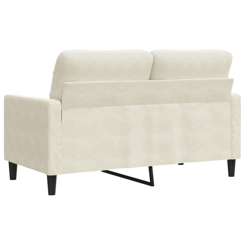 Sofá de 2 lugares veludo 120 cm cor creme