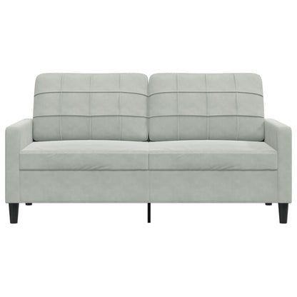 2-seater sofa 140 cm light grey velvet
