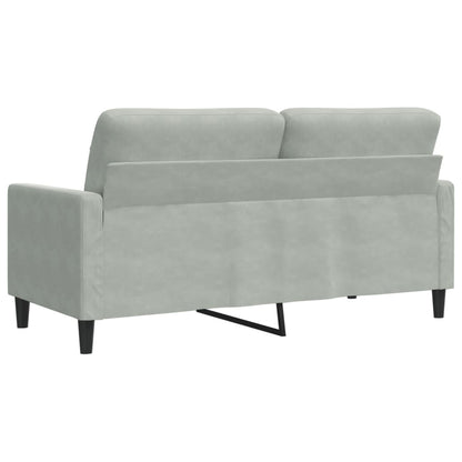 2-seater sofa 140 cm light grey velvet
