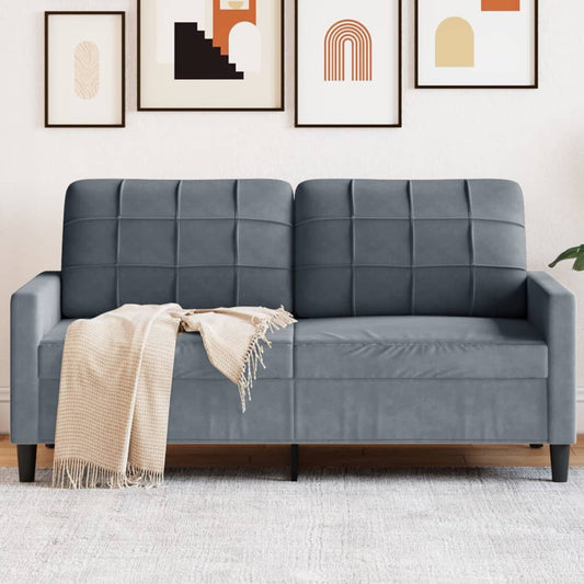 2-seater sofa 140 cm dark grey velvet