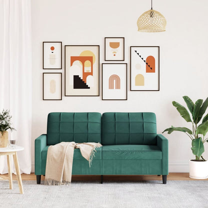 2-seater sofa 140 cm dark green velvet