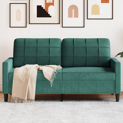 2-seater sofa 140 cm dark green velvet
