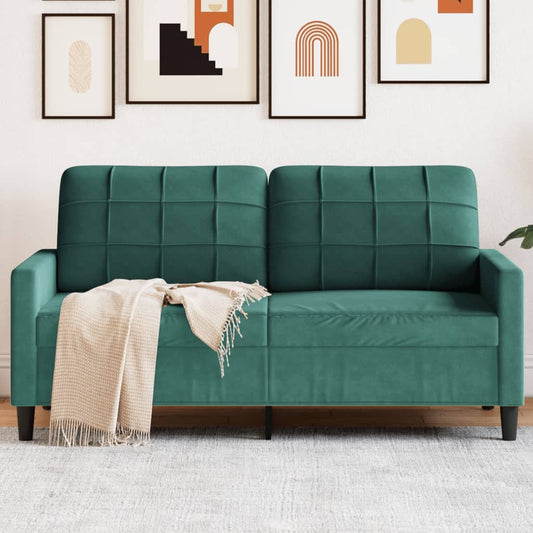 2-seater sofa 140 cm dark green velvet