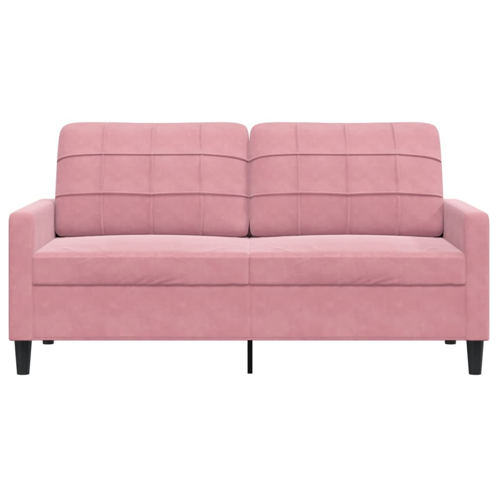 2-seater velvet sofa 140 cm pink
