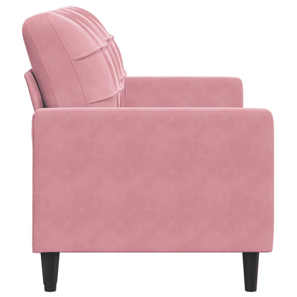 2-seater velvet sofa 140 cm pink
