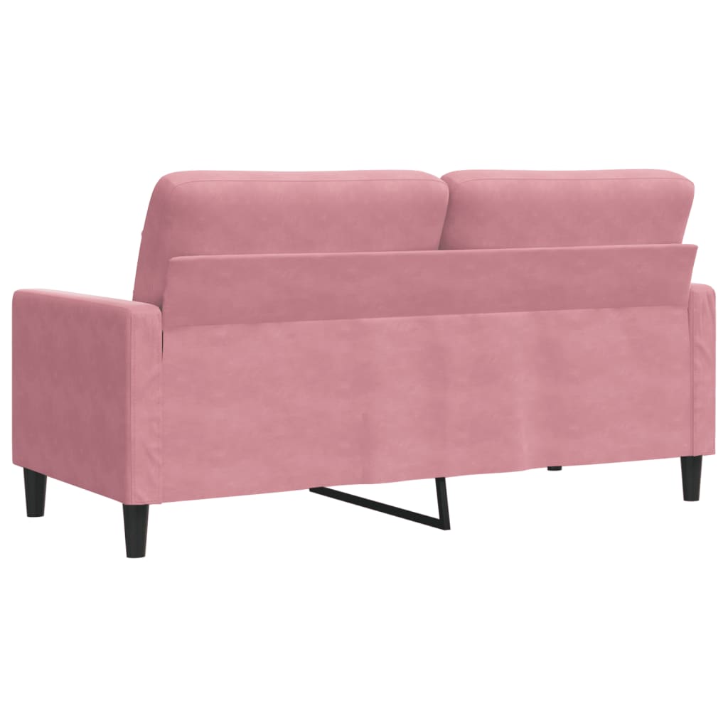 2-seater velvet sofa 140 cm pink