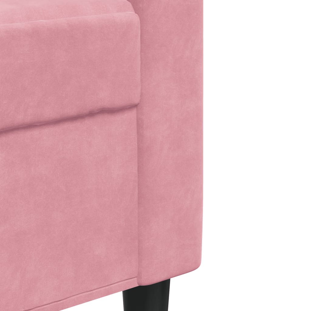 2-seater velvet sofa 140 cm pink