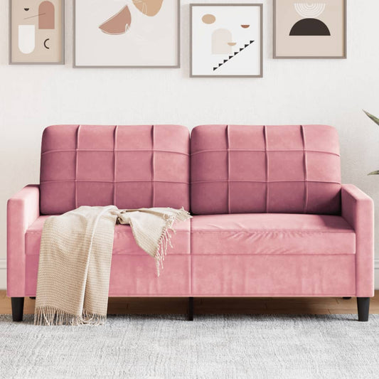 2-seater velvet sofa 140 cm pink