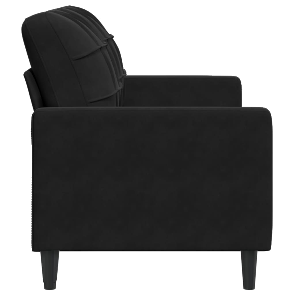 2-seater velvet sofa 140 cm black