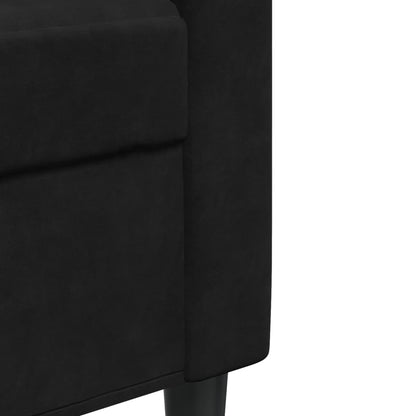 2-seater velvet sofa 140 cm black