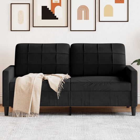 2-seater velvet sofa 140 cm black