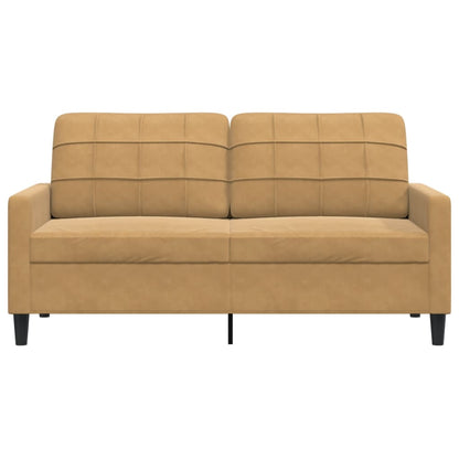 Sofá de 2 lugares veludo 140 cm castanho