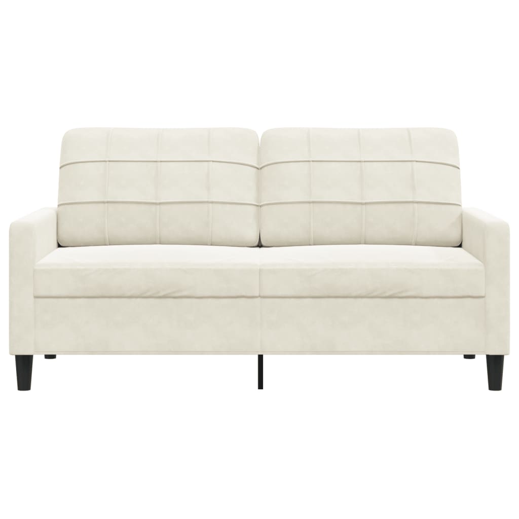 2-seater velvet sofa 140 cm cream color