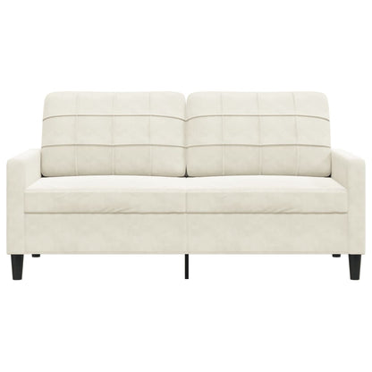 2-seater velvet sofa 140 cm cream color