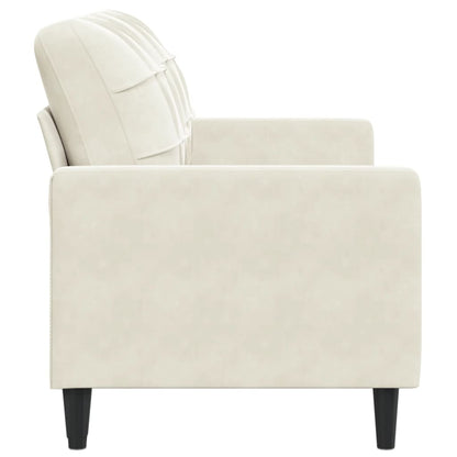 2-seater velvet sofa 140 cm cream color
