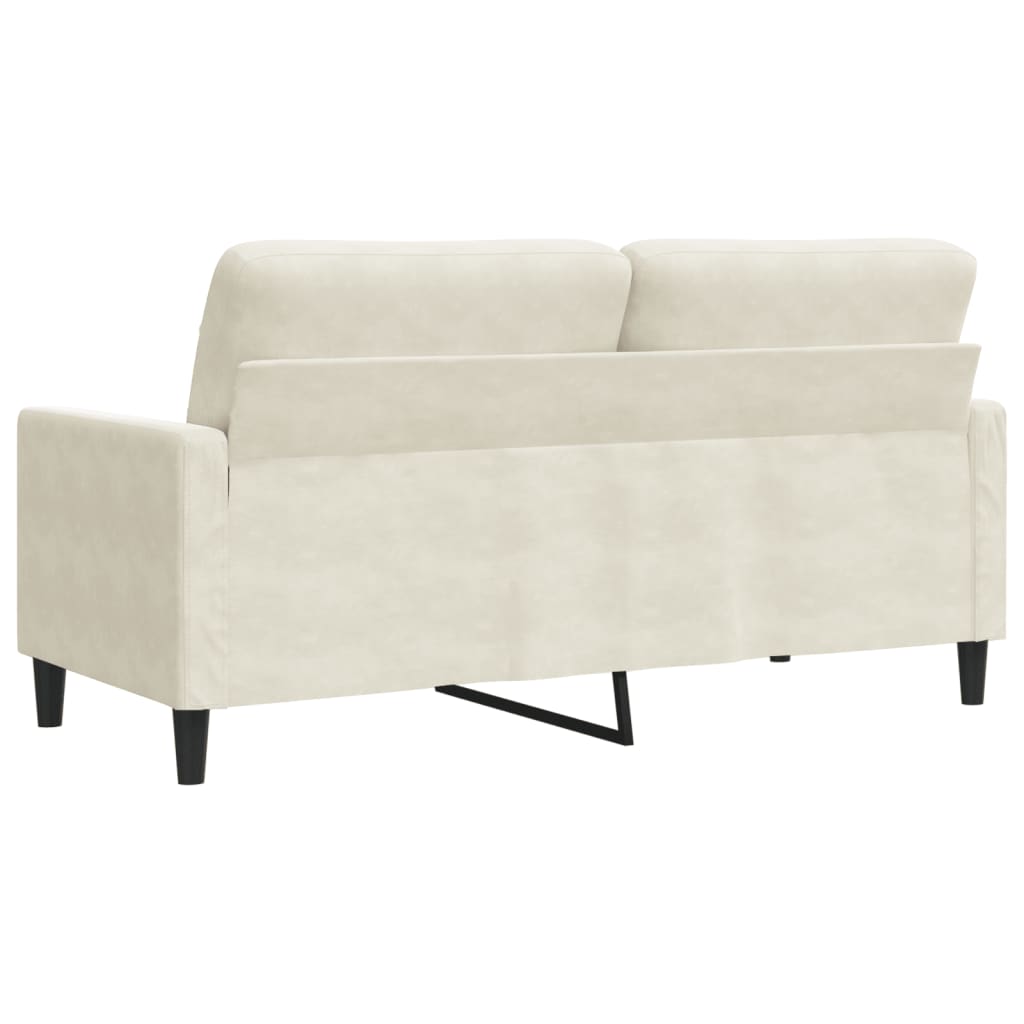 2-seater velvet sofa 140 cm cream color