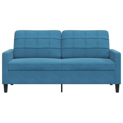2-seater velvet sofa 140 cm blue