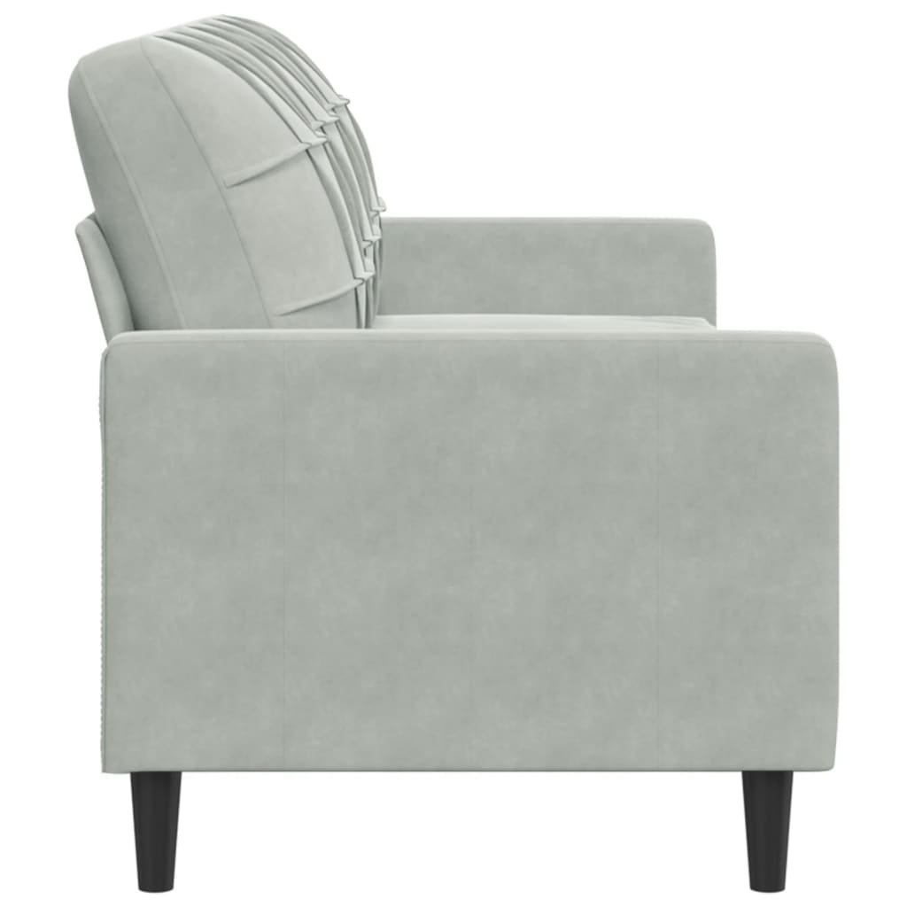 Sofá de 3 lugares 180 cm veludo cinzento-claro