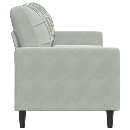 Sofá de 3 lugares 180 cm veludo cinzento-claro