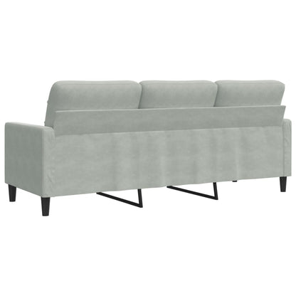 Sofá de 3 lugares 180 cm veludo cinzento-claro
