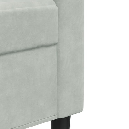 Sofá de 3 lugares 180 cm veludo cinzento-claro