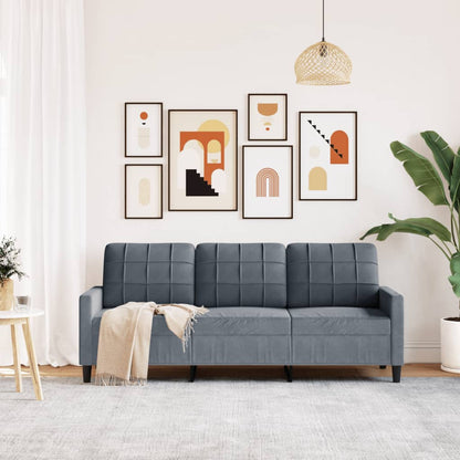 3-seater sofa 180 cm dark grey velvet