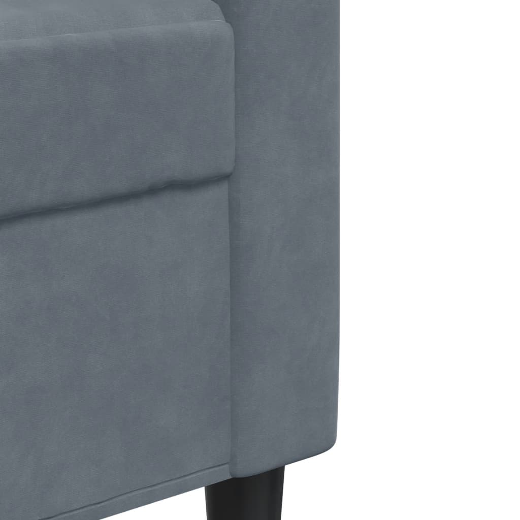 3-seater sofa 180 cm dark grey velvet