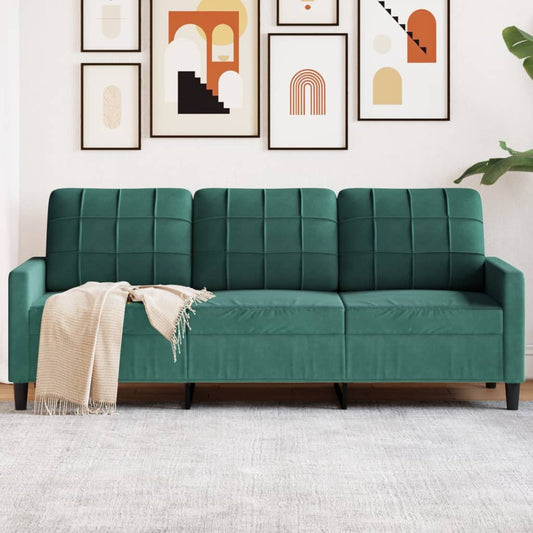 3-seater sofa 180 cm dark green velvet