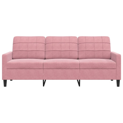 3-seater sofa 180 cm pink velvet