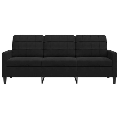 3-seater sofa 180 cm black velvet