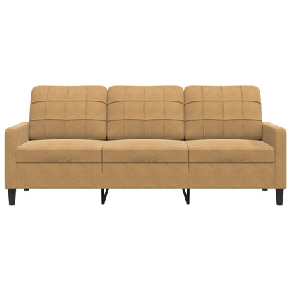 3-seater sofa 180 cm brown velvet