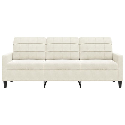 3-seater sofa 180 cm cream velvet