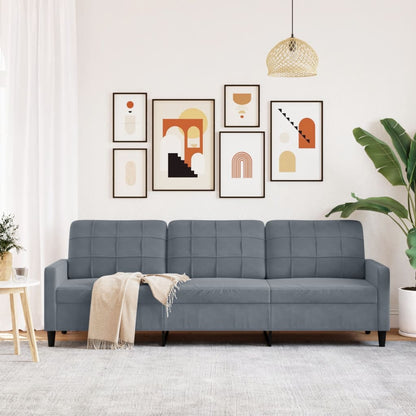 3-seater sofa 210 cm dark grey velvet