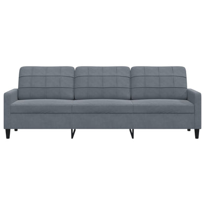 3-seater sofa 210 cm dark grey velvet