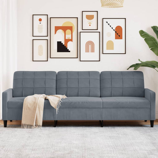 3-seater sofa 210 cm dark grey velvet