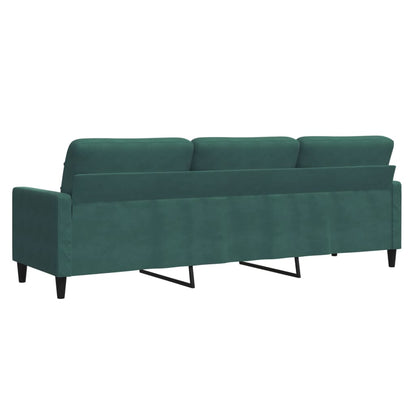 3-seater sofa 210 cm dark green velvet