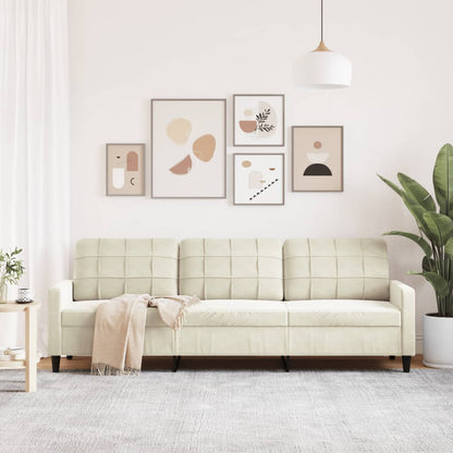 3-seater sofa 210 cm cream velvet