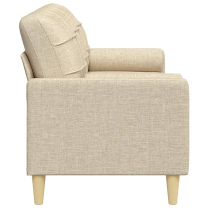 Sofá 3 lugares com almofadas decorativas 210 cm tecido creme