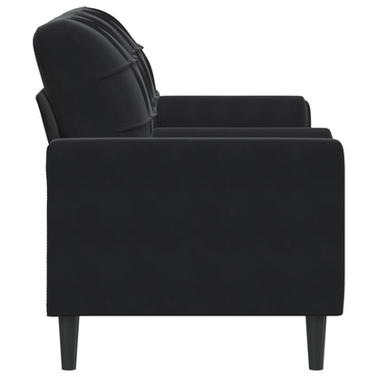 Sofá 2 lugares c/ almofadas decorativas 140 cm veludo preto