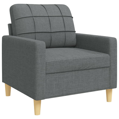 3 pcs dark grey fabric sofa set